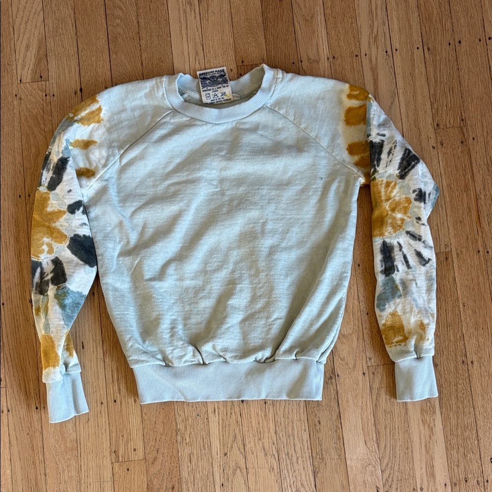 Jungmaven Tie-Dye Crewneck Sweater - Blue and Gold XS